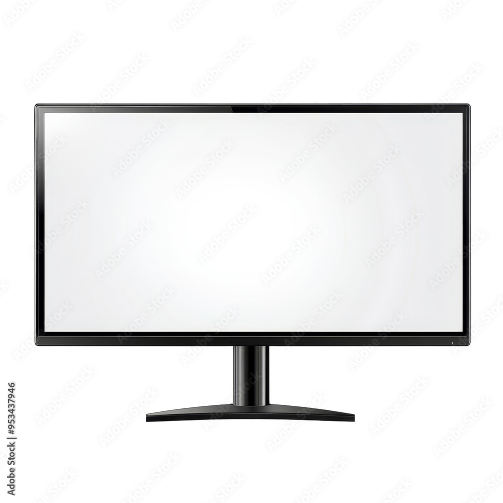 A blank display monitor stands with a PNG screen, ideal for showcasing design concepts or presentations, display monitor with blank isolated transparent background displayon transparent background A blank display monitor stands with a PNG screen, ideal for showcasing design concepts or presentations, display monitor with blank isolated transparent background displayon transparent background