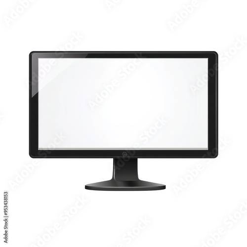 The display monitor features a blank screen, ideal for presentations or creative projects, display monitor with blank isolated transparent background displayon transparent background