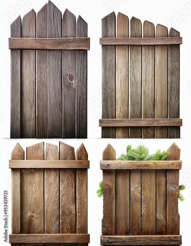 Old wooden box, Crafted Elegance: Custom Cut Rustic Wooden Fence Panels, old wooden box isolated on white photo