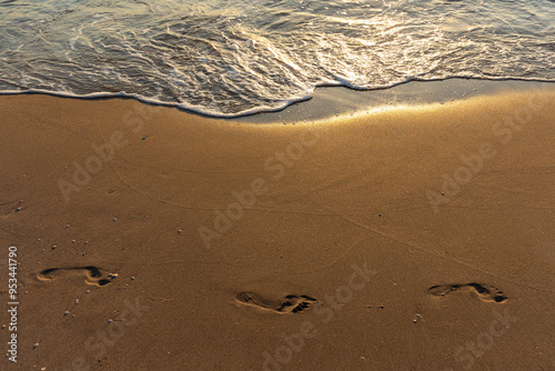 footprints on the beach