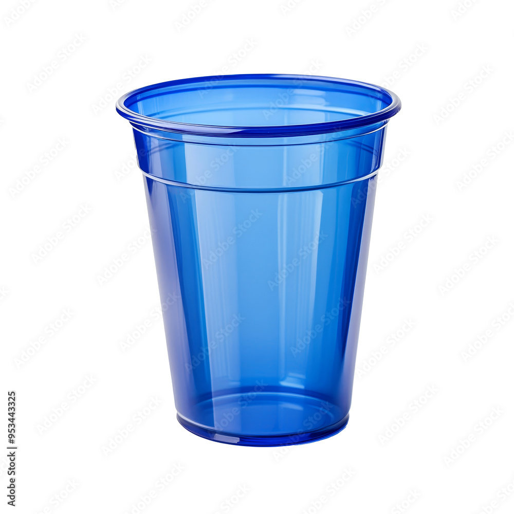 This clear blue plastic cup stands alone against a PNG backdrop, highlighting its vibrant color and unique design, Empty ceramic bowl isolated on transparnt png This clear blue plastic cup stands alone against a PNG backdrop, highlighting its vibrant color and unique design, Empty ceramic bowl isolated on transparnt png