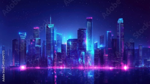 Neon Cityscape at Night