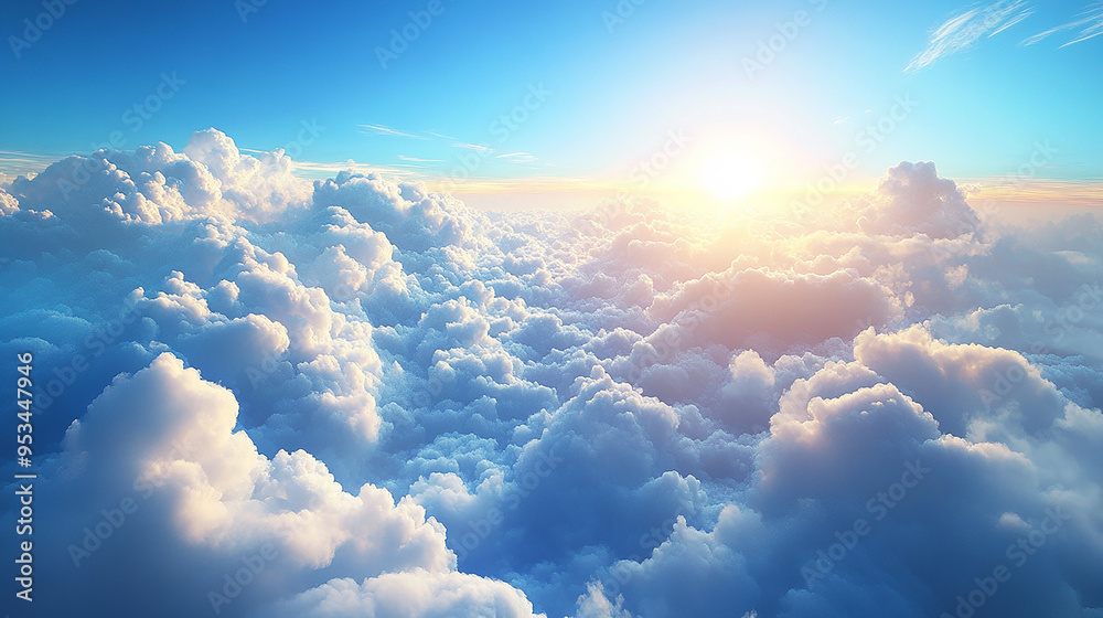 landscape sunrise with blue sky with clouds landscape sunrise with blue sky with clouds