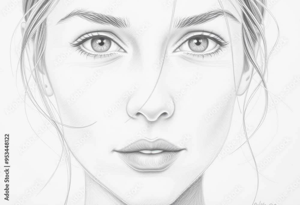 Pencil Portrait Study A delicate detailed portrait illustration Pencil Portrait Study A delicate detailed portrait illustration