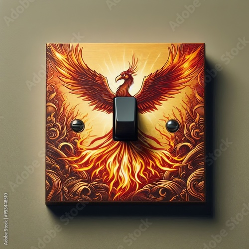 Phoenix Switch A switch that rises from the ashes when pressed s photo