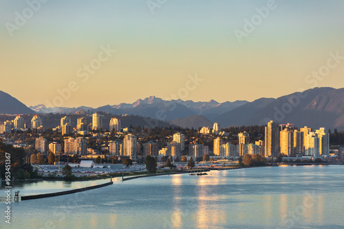 New Westminster, BC Canada. Downtown New Westminster during sunset.