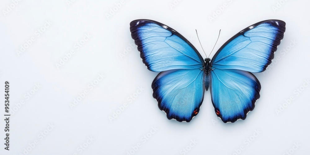 Blue aesthetic butterfly on white background Blue aesthetic butterfly on white background