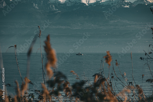 Geneve lake. Switzerland. Mountain.