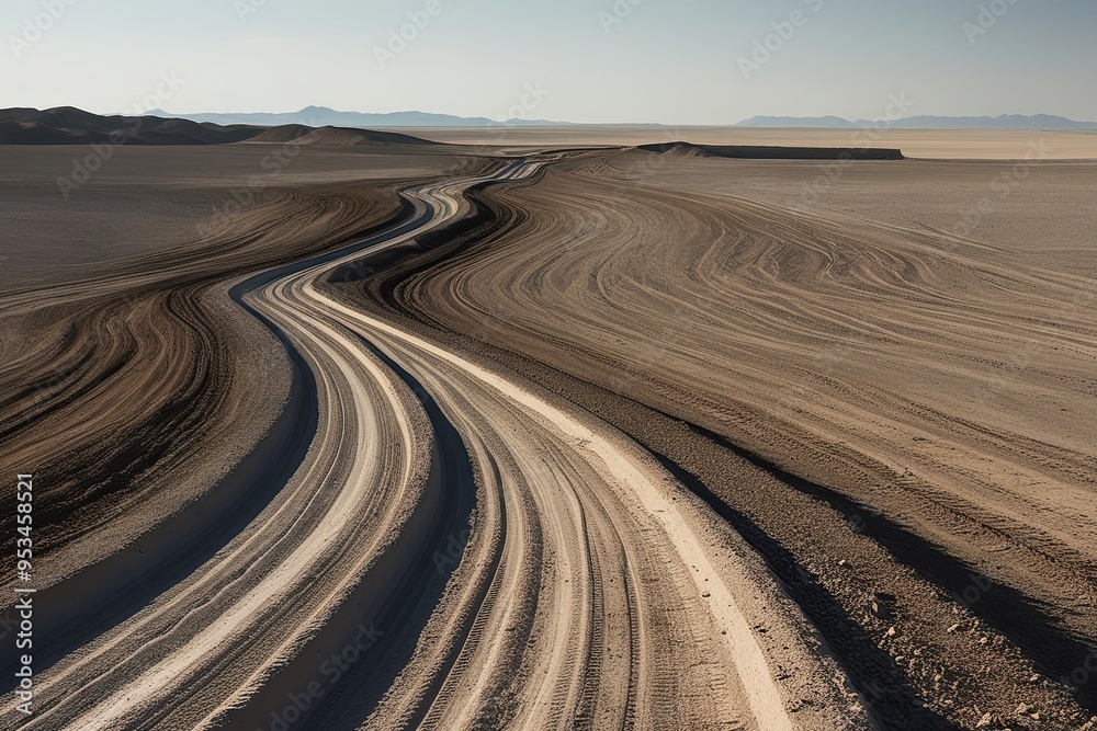 Fototapeta premium Exploring a Scenic Dirt Track on a Blank Canvas for Adventure and Discovery