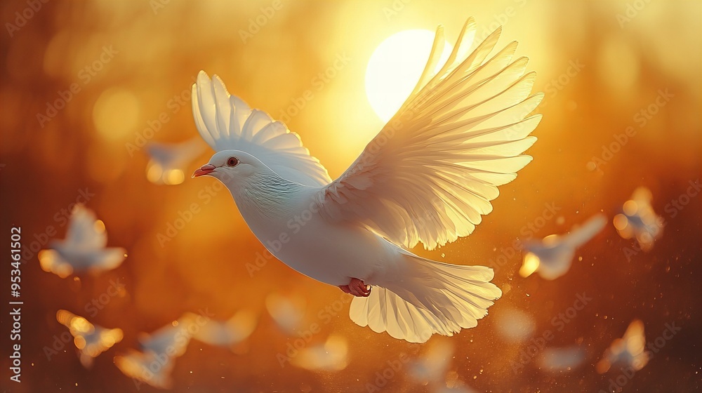 World Peace Day peaceful scene with dove symbol unity and harmony blurred background World Peace Day peaceful scene with dove symbol unity and harmony blurred background