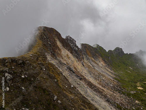 The slopes of the Sibayak volcano after the eruption. Sumatra, Indonesia. photo