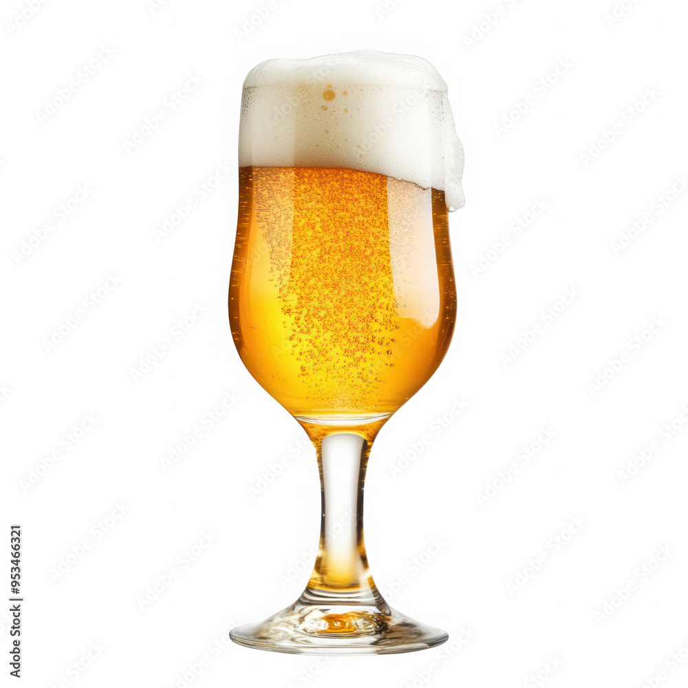 A refreshing glass of beer with frothy foam. Perfect for a beverage presentation or bar related content. A refreshing glass of beer with frothy foam. Perfect for a beverage presentation or bar related content.