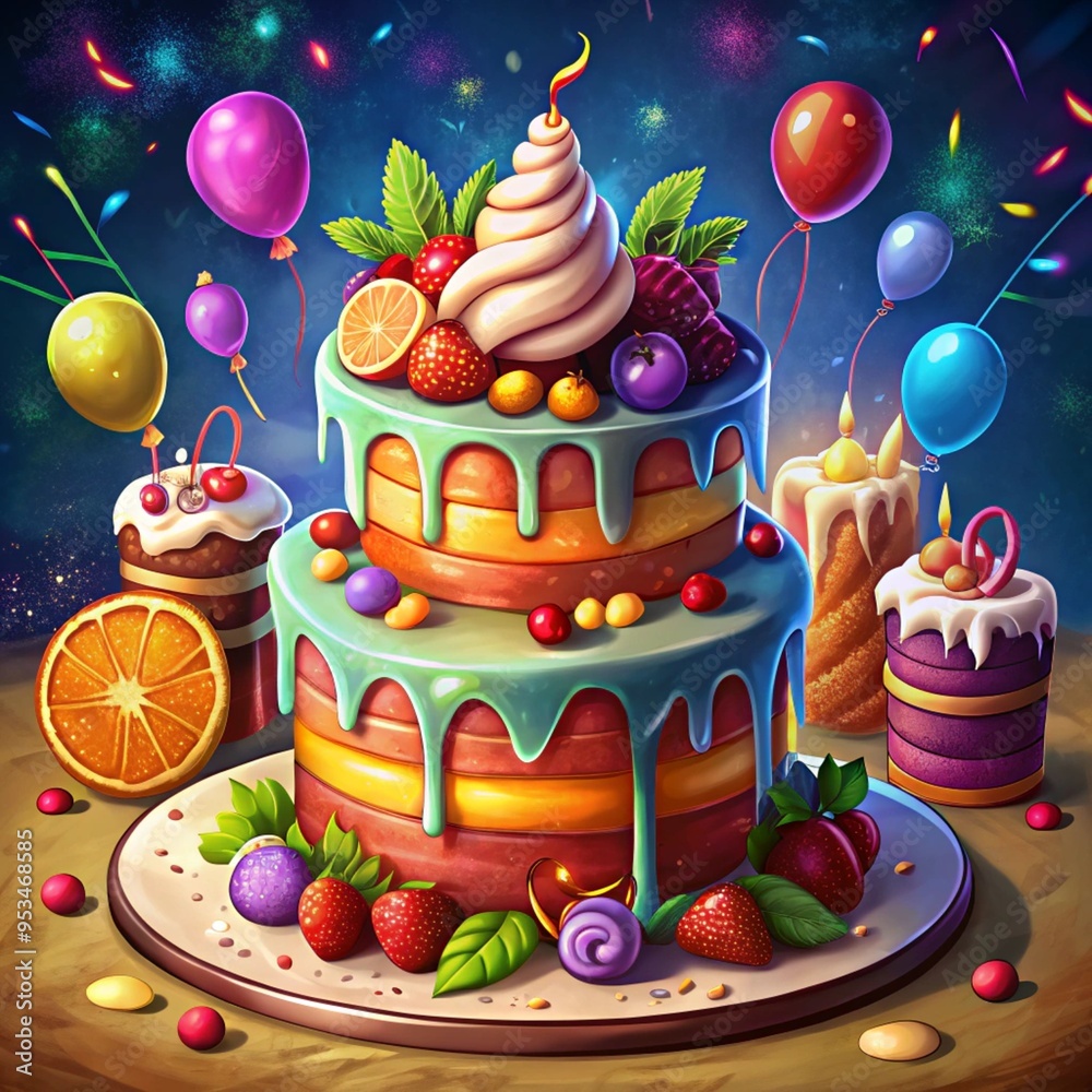 A sweet cake to celebrate a birthday.
