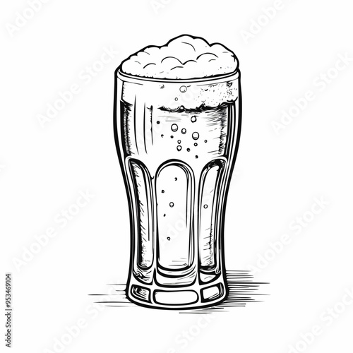 Beer Drink Beverage Menu Liquid Water Sketch Style