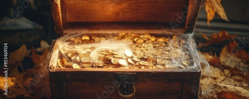 A treasure chest filled with dust and cobwebs, symbolizing longforgotten financial loss photo