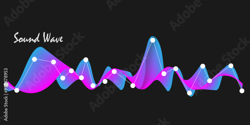 Abstract sound wave background. digital equaliser curve