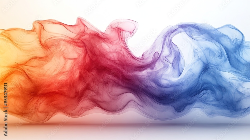 Abstract dynamic waves in blue and red on a bright white background Abstract dynamic waves in blue and red on a bright white background