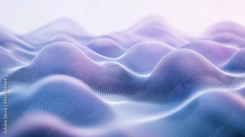Rhythmically arranged wavy fog, rising up on a futuristic fractal background, symbolizing the start of life, 3D rendering Rhythmically arranged wavy fog, rising up on a futuristic fractal background, symbolizing the start of life, 3D rendering