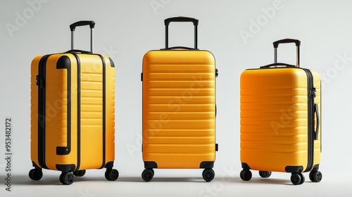 Wallpaper Mural Yellow Luggage Set Against a White Background Generative AI Torontodigital.ca