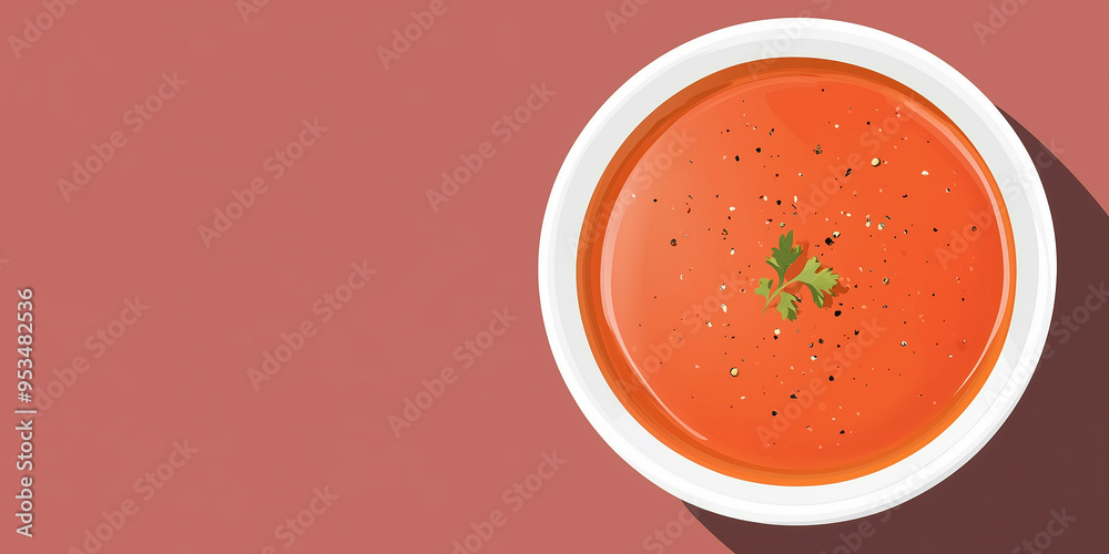 Tomato bisque in a shallow dish with an evenly smooth surface Tomato bisque in a shallow dish with an evenly smooth surface