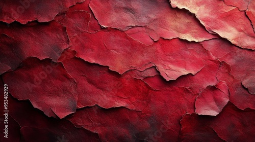 Textured Red Surface with Peeling Layers Generative AI