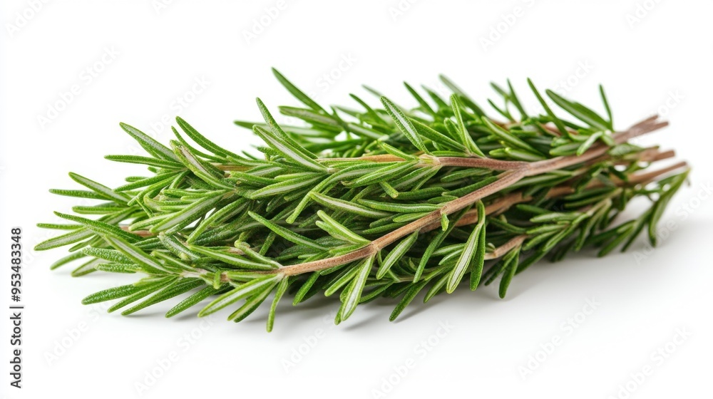 Fresh Rosemary Sprigs Isolated on White Generative AI Fresh Rosemary Sprigs Isolated on White Generative AI