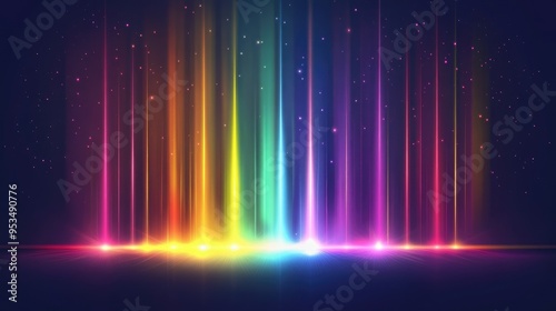 Spectrum radiant flash lighting on transparent backgrounds illustrations