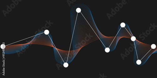 Abstract sound wave background. digital equaliser curve