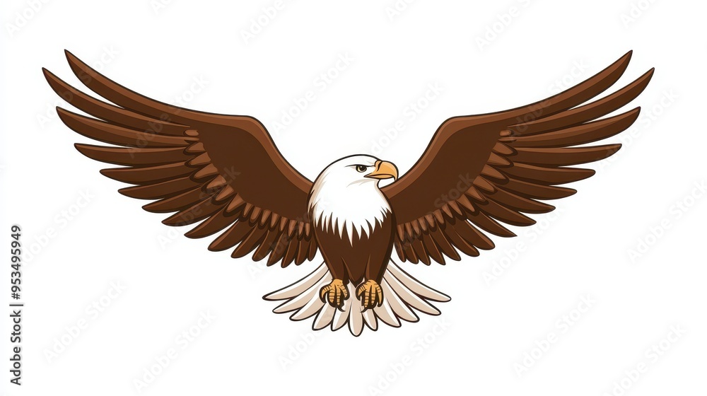 Fototapeta premium A large eagle with its wings spread out
