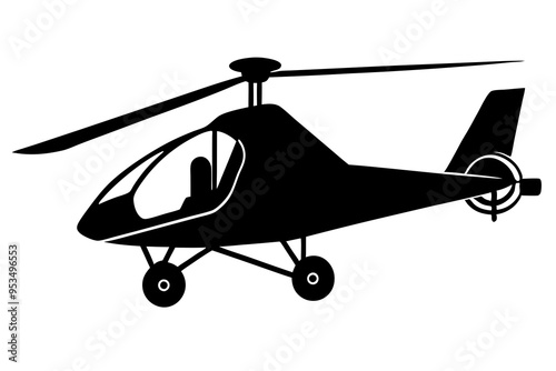 Gyrocopter silhouette  vector illustration 