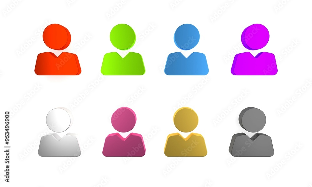 Colorful Add to friend icon isolated on white background. Minimalism concept. 3D render illustration Colorful Add to friend icon isolated on white background. Minimalism concept. 3D render illustration