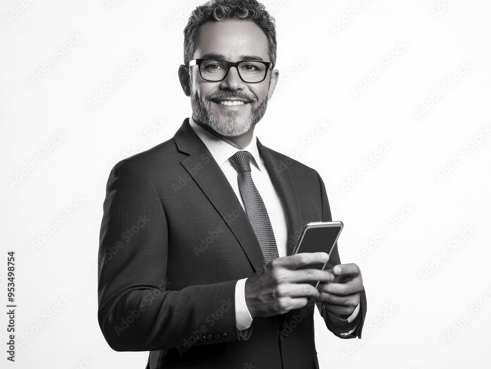 Professional Man in Suit using Phone Professional Man in Suit using Phone