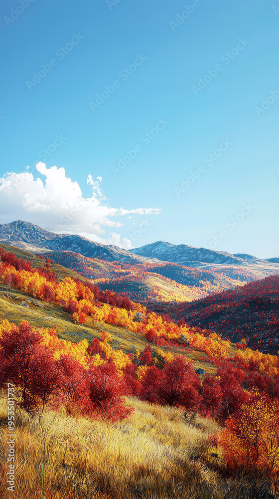 Golden Hues of Autumn: A Breathtaking Mountain Landscape Golden Hues of Autumn: A Breathtaking Mountain Landscape