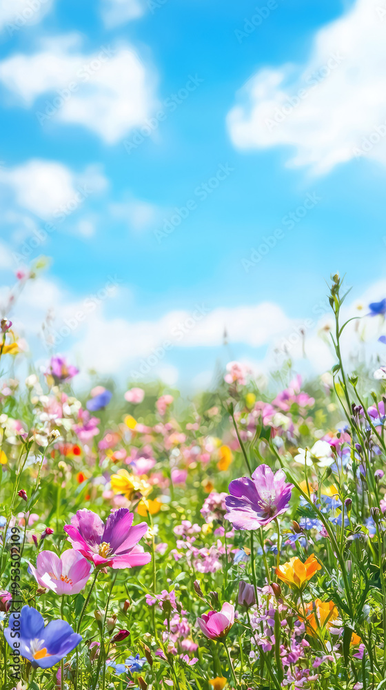 A vibrant tapestry of wildflowers dances in the sun's embrace, a symphony of colors against a backdrop of azure skies. A vibrant tapestry of wildflowers dances in the sun's embrace, a symphony of colors against a backdrop of azure skies.