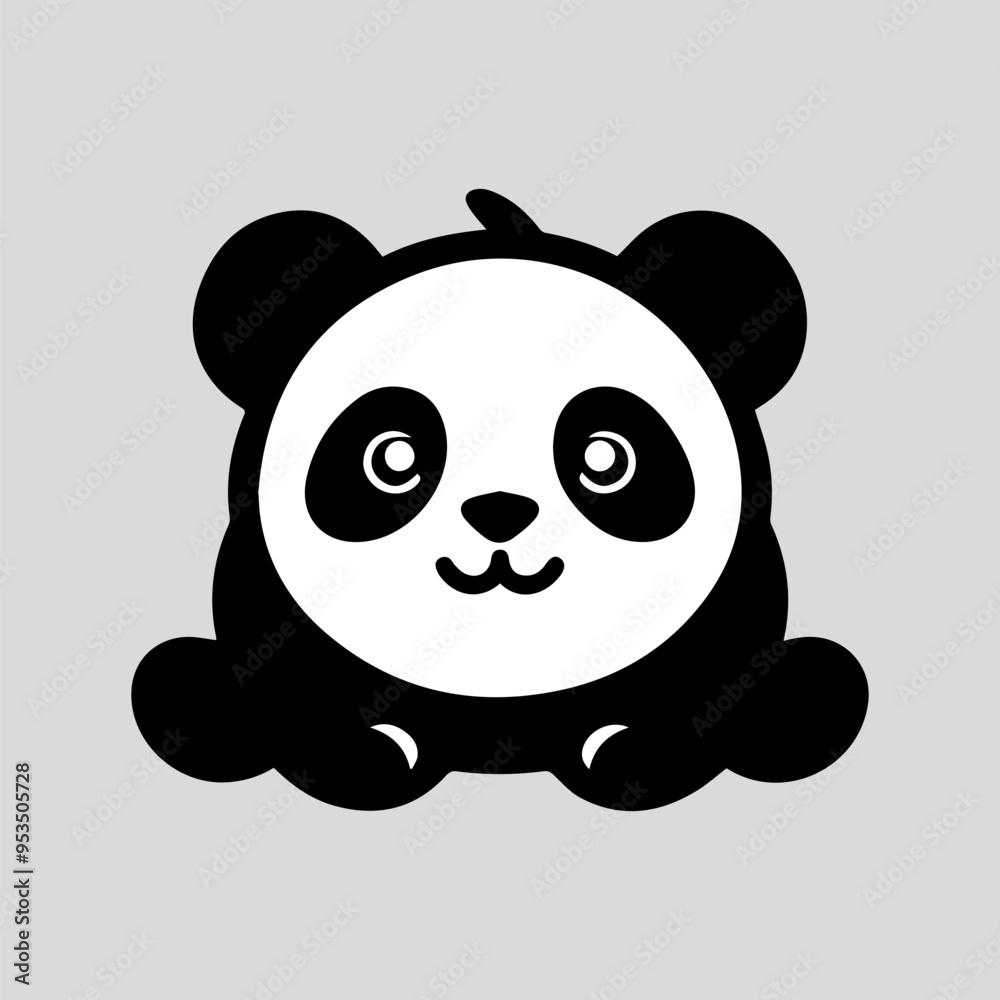 panda with a heart