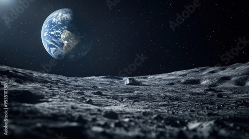 Earthrise on the Moon