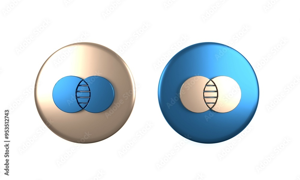 Colorful Mathematics sets A and B icon isolated on white background. Symmetric difference. Circle button. 3D render illustration Colorful Mathematics sets A and B icon isolated on white background. Symmetric difference. Circle button. 3D render illustration