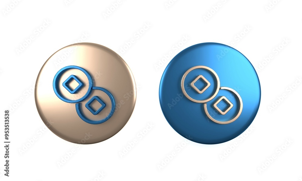 Colorful Chinese Yuan currency symbol icon isolated on white background. Coin money. Banking currency sign. Cash symbol. Circle button. 3D render illustration Colorful Chinese Yuan currency symbol icon isolated on white background. Coin money. Banking currency sign. Cash symbol. Circle button. 3D render illustration