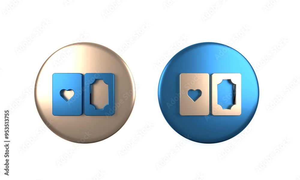 Colorful Deck of playing cards icon isolated on white background. Casino gambling. Circle button. 3D render illustration Colorful Deck of playing cards icon isolated on white background. Casino gambling. Circle button. 3D render illustration