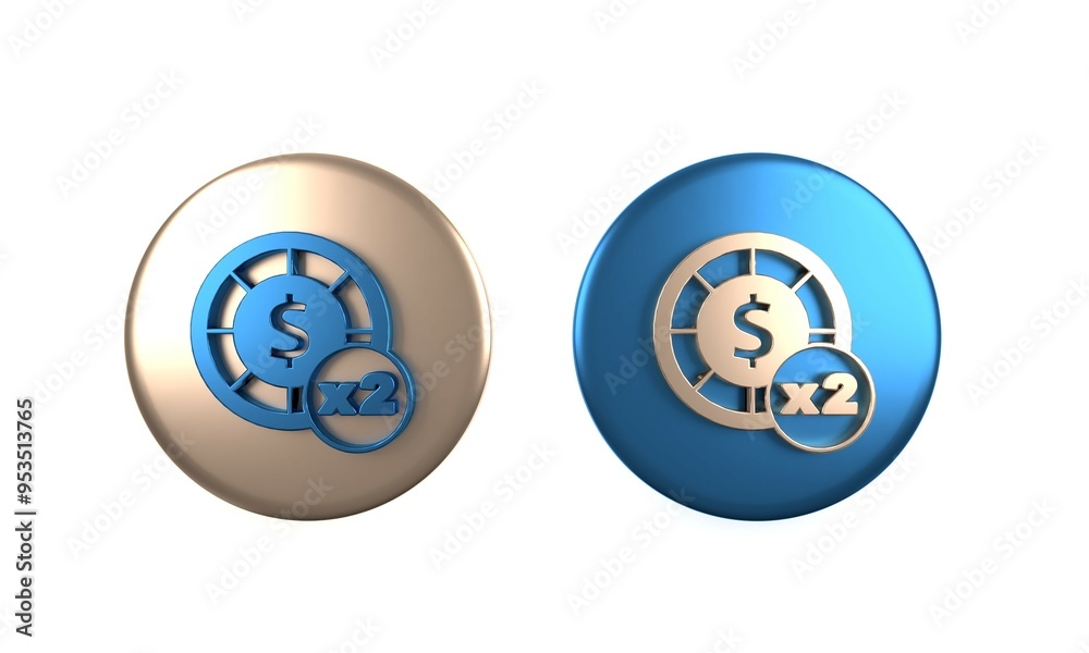 Colorful Casino chips icon isolated on white background. Casino gambling. Circle button. 3D render illustration Colorful Casino chips icon isolated on white background. Casino gambling. Circle button. 3D render illustration
