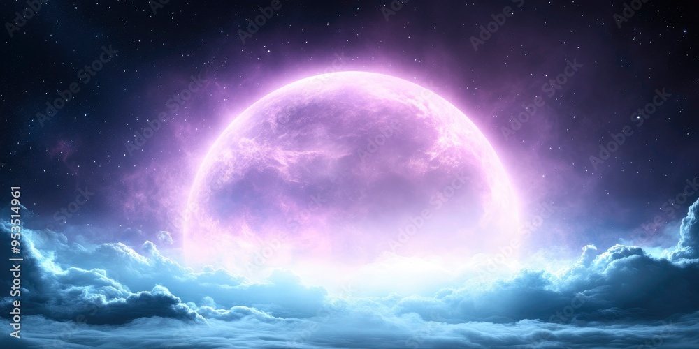 Cosmic background with a blue purple nebula and stars. Cosmic background with a blue purple nebula and stars.
