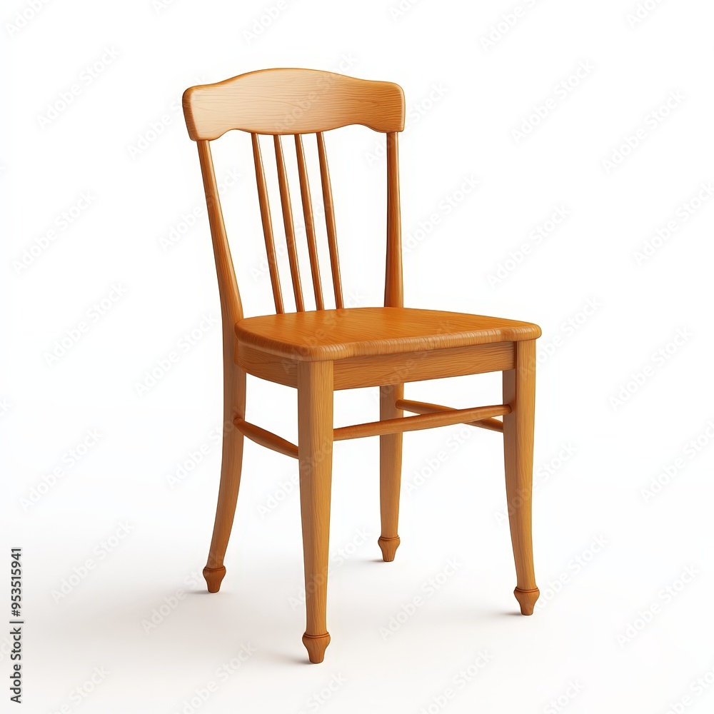 A wooden chair with a back and a wooden seat A wooden chair with a back and a wooden seat