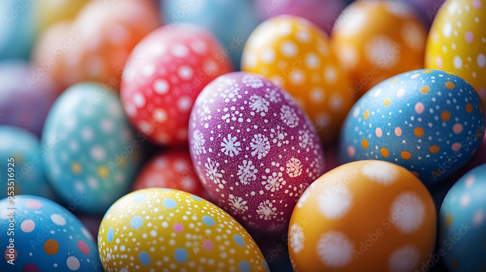 Colorful Easter Eggs Close Up Colorful Easter Eggs Close Up
