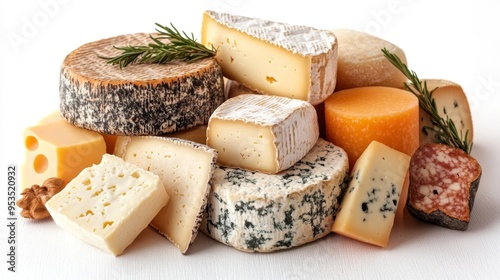 Variety of Gourmet Cheeses Generative AI