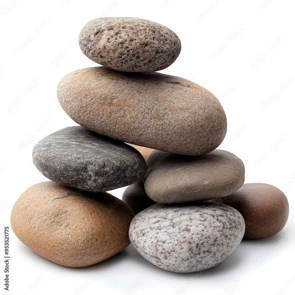 A stack of rocks on a white background A stack of rocks on a white background