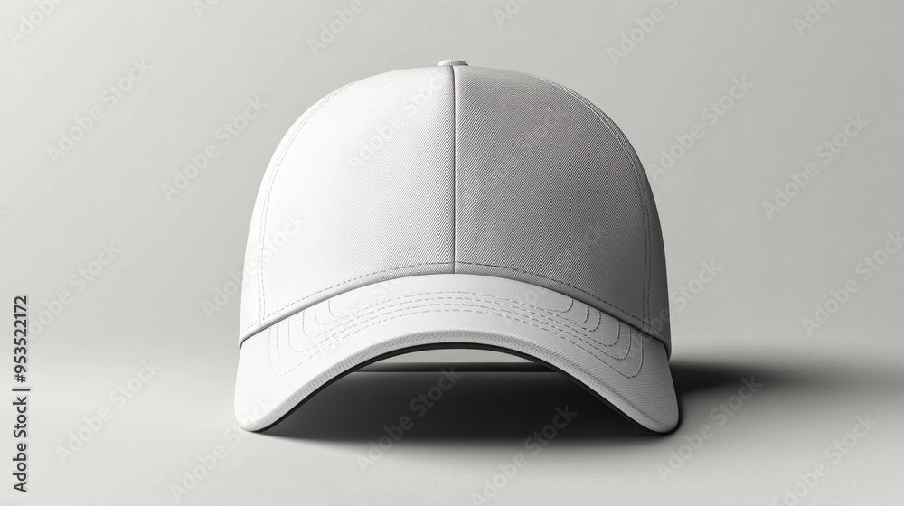 White Baseball Cap on Minimalist Background Generative AI White Baseball Cap on Minimalist Background Generative AI