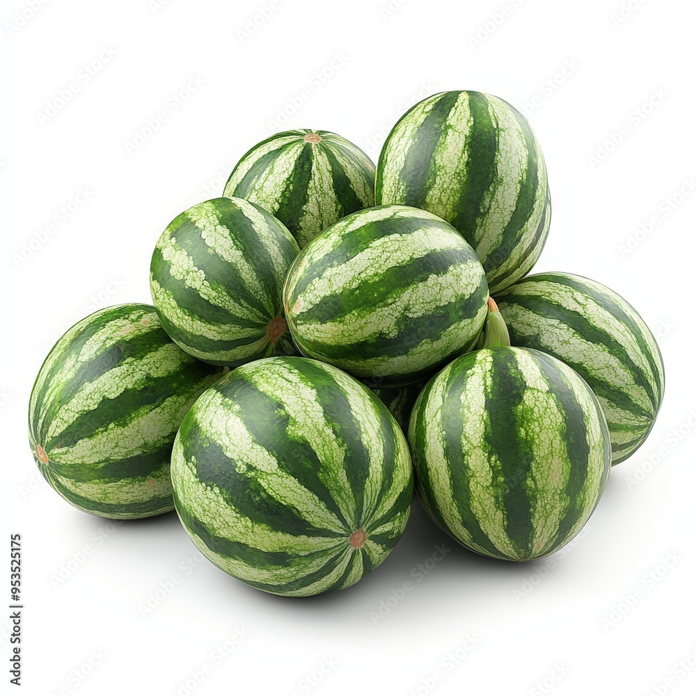 A bunch of watermelon balls are piled on top of each other A bunch of watermelon balls are piled on top of each other