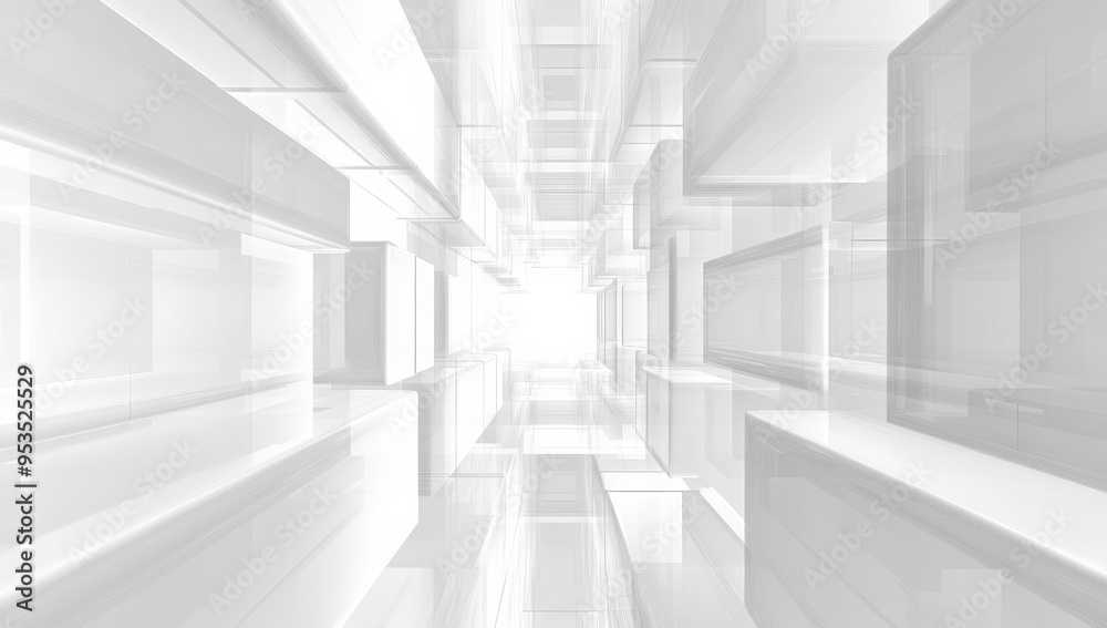 Obraz premium Futuristic Abstract Business Space Design fuses modern aesthetics with functionality, promoting clarity, collaboration, creativity, productivity, and effective professional interaction