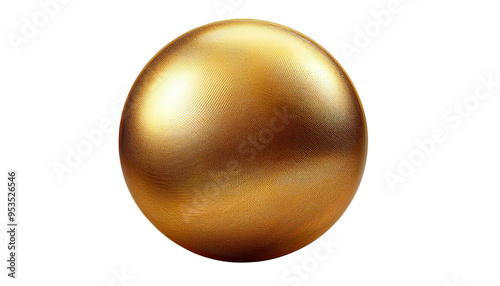 floated round yellow ball isolate on white background