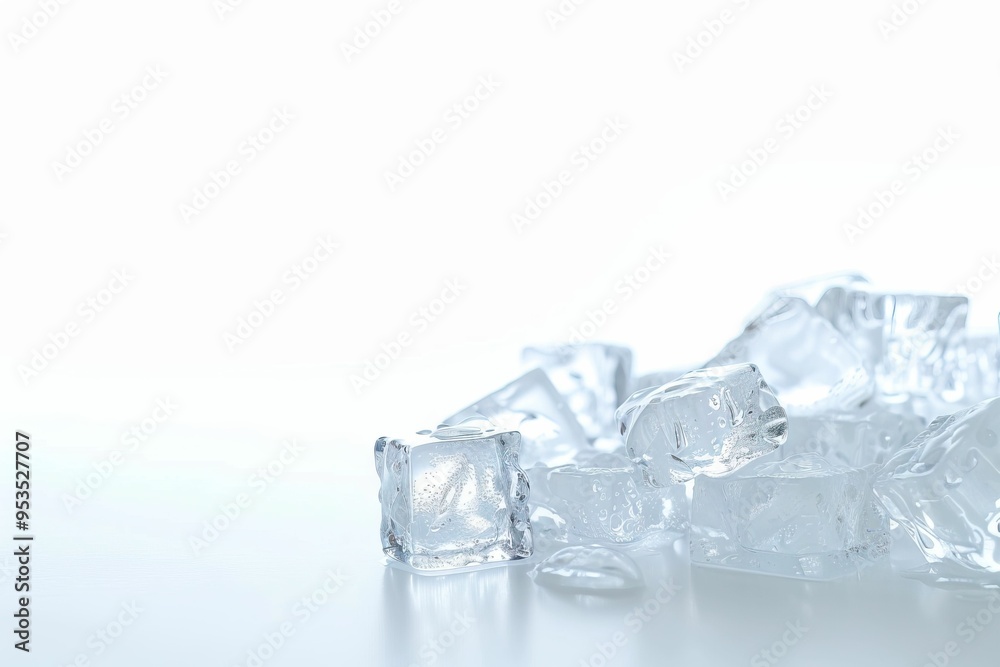 Isolated ice cubes on white background. Isolated ice cubes on white background.